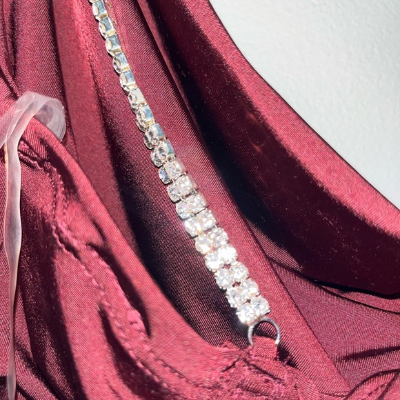 Maroon going out top with diamond studded straps. Tie back. - Picture 6 of 6
